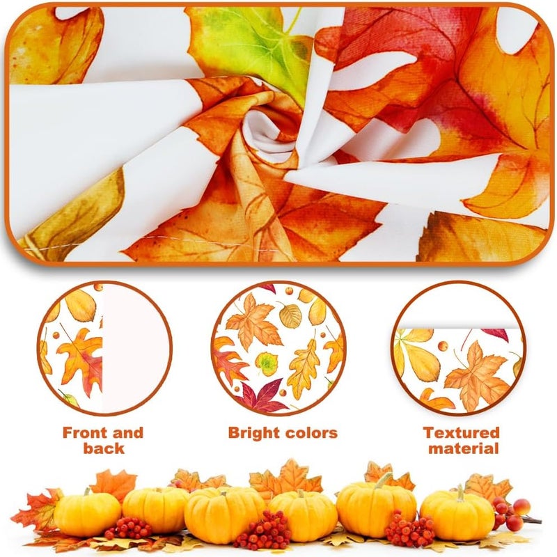 Finphoon Fall Kitchen Valances for Windows, Autumn Maple Leaf Thanksgiving Valance Curtains, Rod Pocket Fall Window Treatments for Kitchen, Bedroom, Living Room, 54" W x 18" L - Image 3